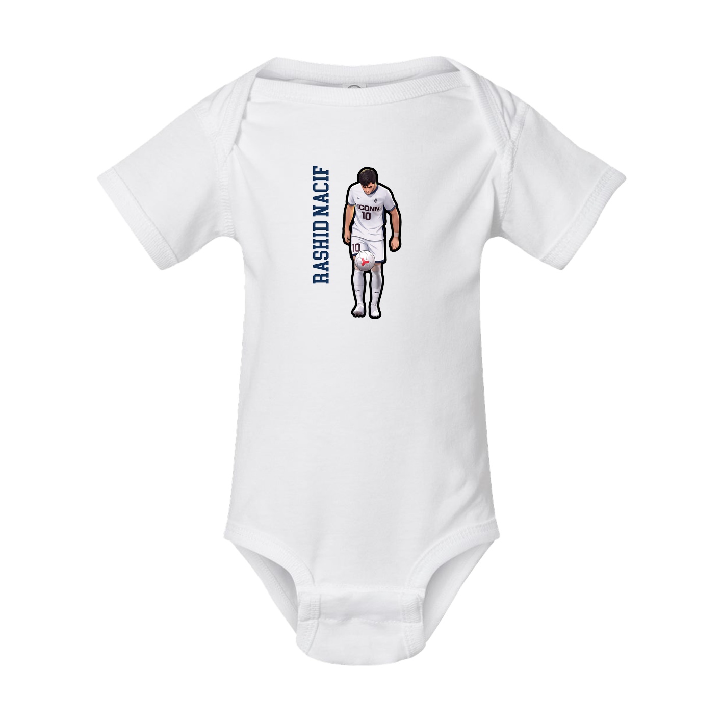 Baby Onesie — Name Vertical in White