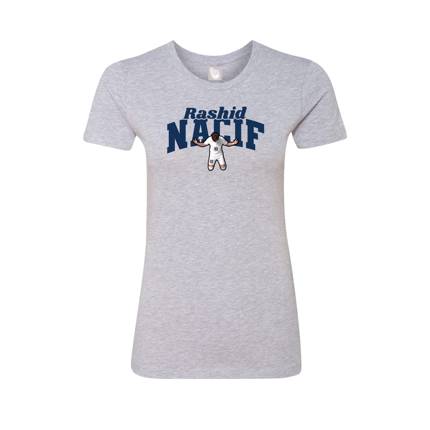 Fitted Women's Tee — Signature Arch in Grey