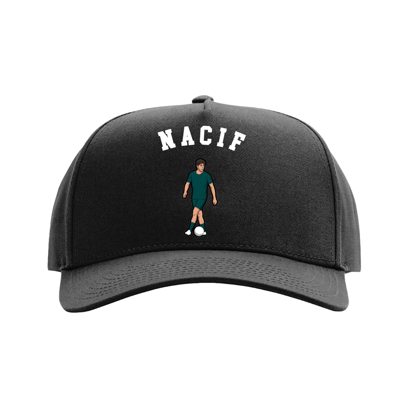 Full Fabric Five-Panel Champ Cap — Shirsey Arch in Black