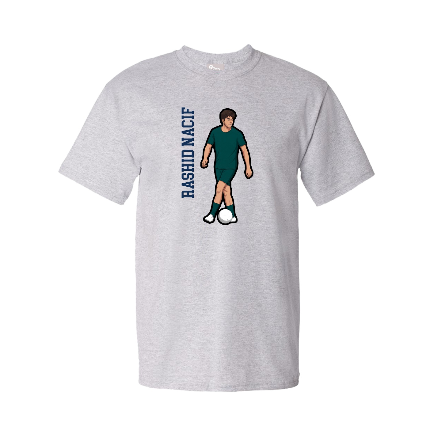 Tee — Name Vertical in Grey
