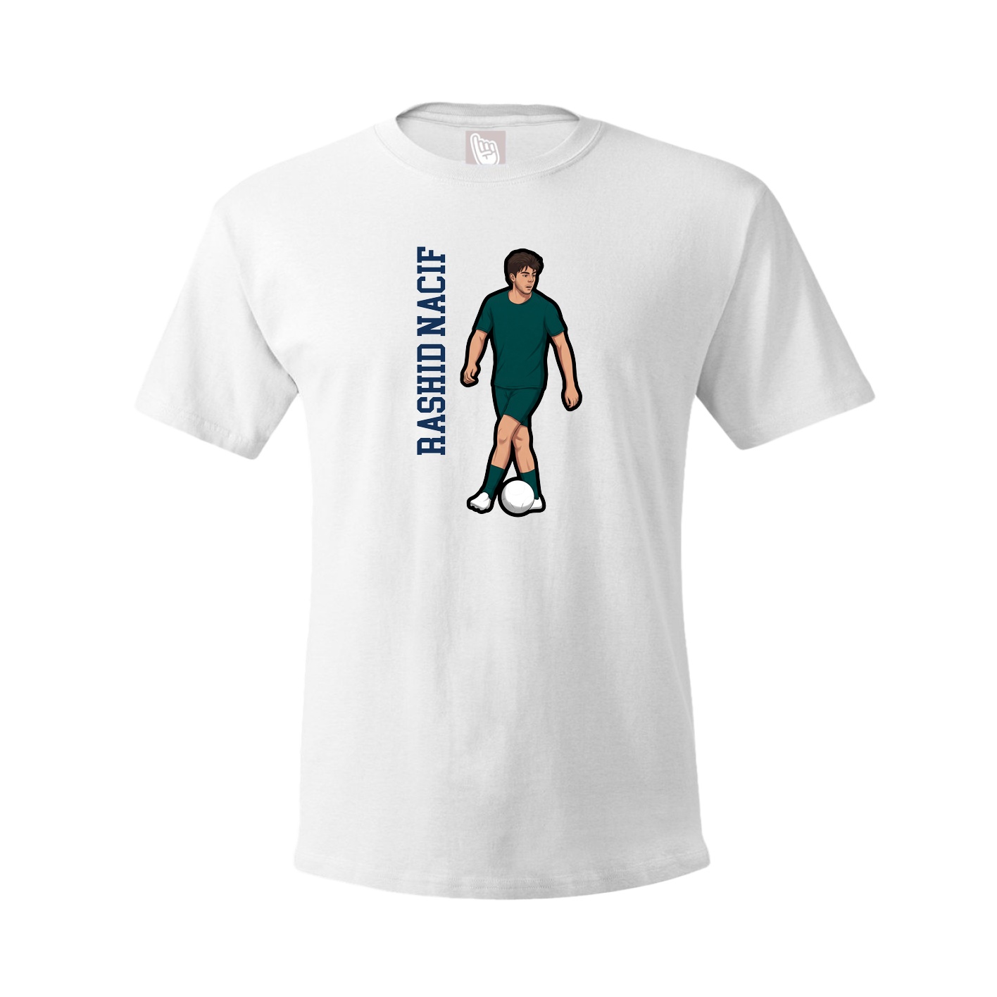 Youth Tee — Name Vertical in White