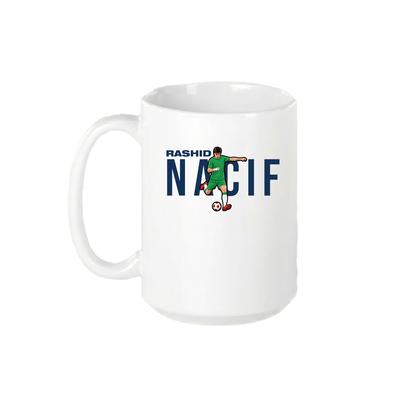 15oz Coffee Mug — Player Name in White