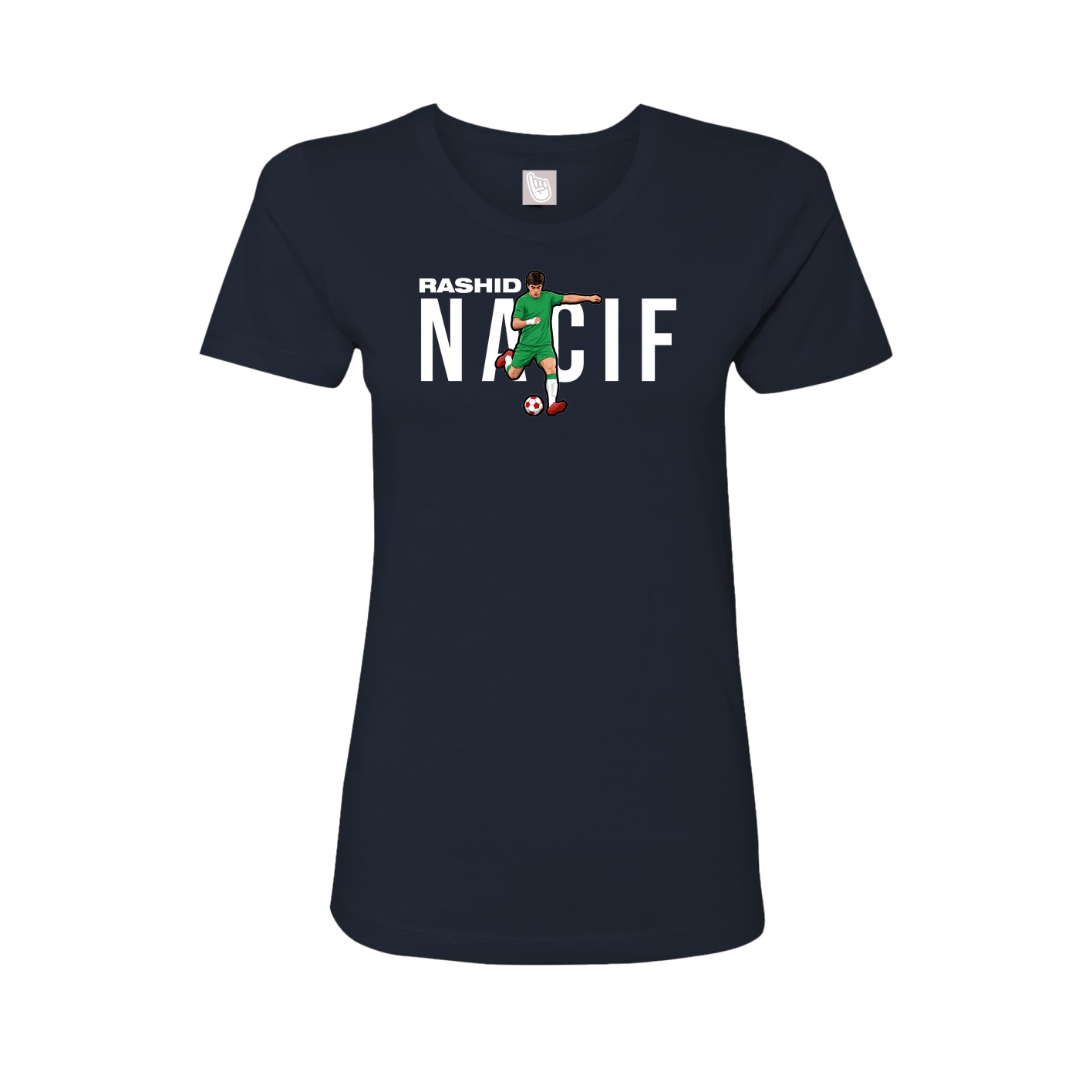 Fitted Women's Tee — Player Name in Navy
