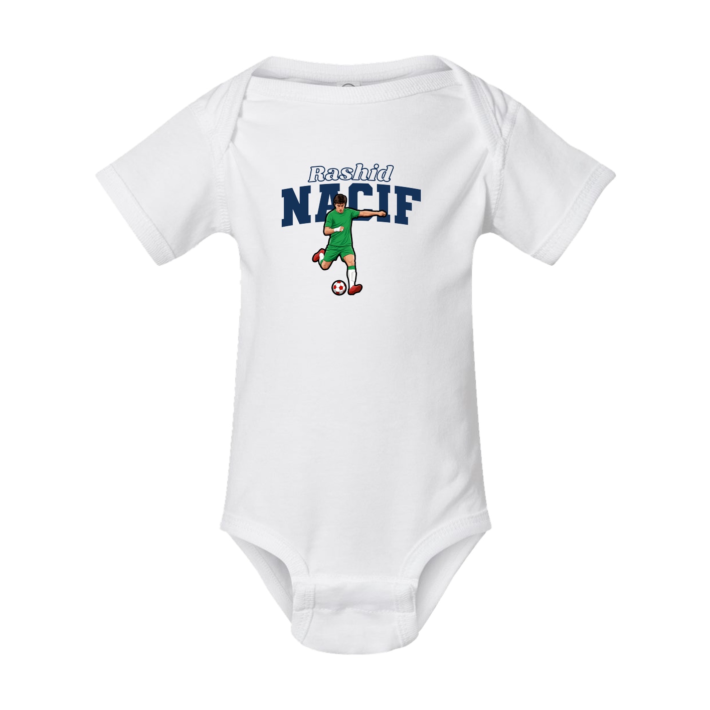 Baby Onesie — Name Arch in White