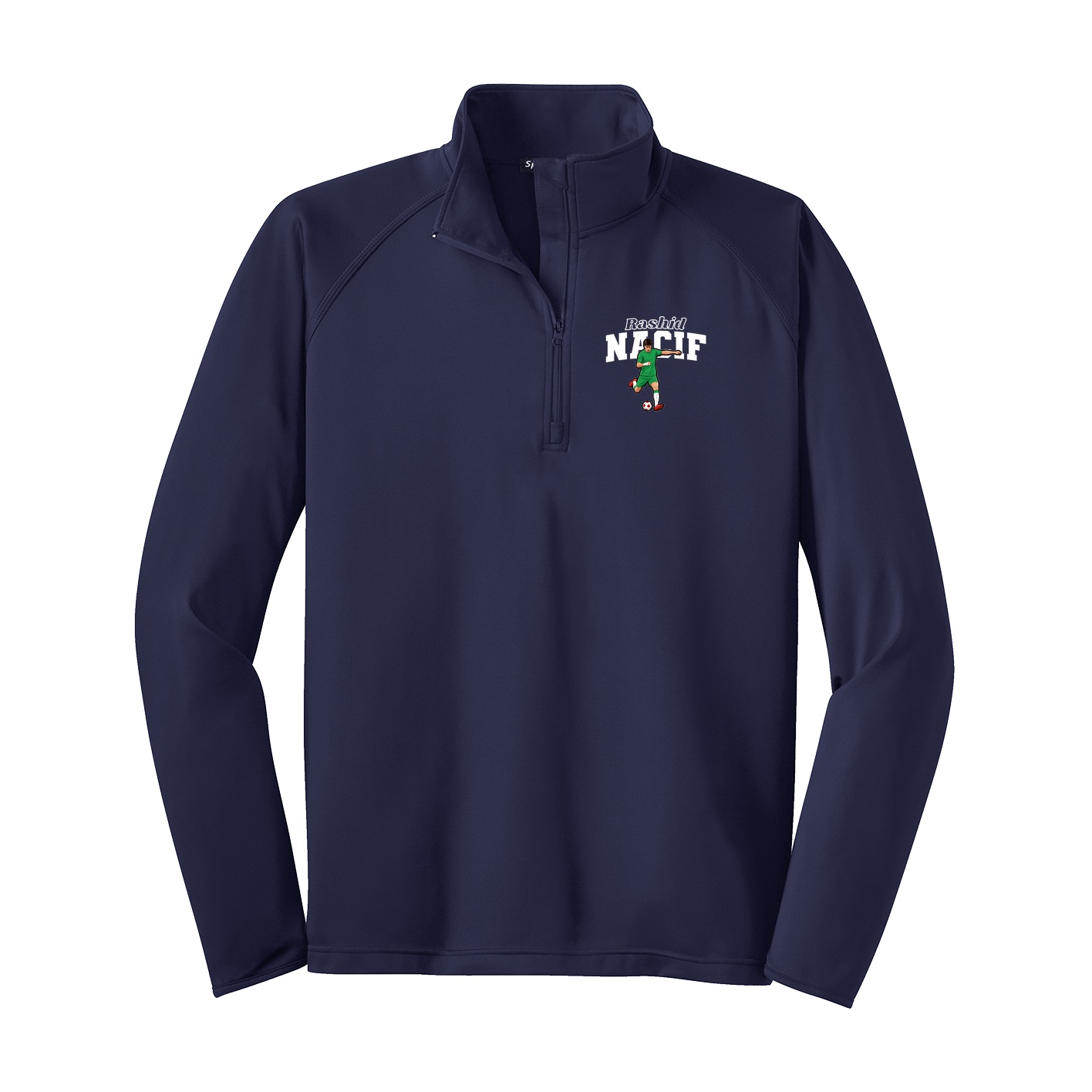 Q-Zip Pullover — Name Arch in Navy
