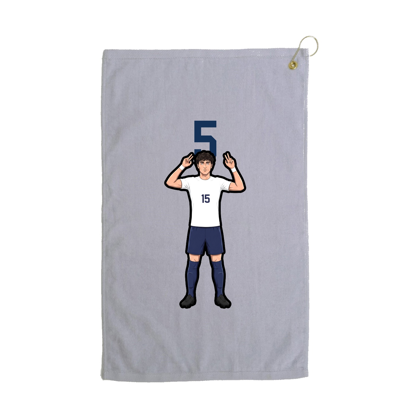 Golf Towel — Number Top in Grey
