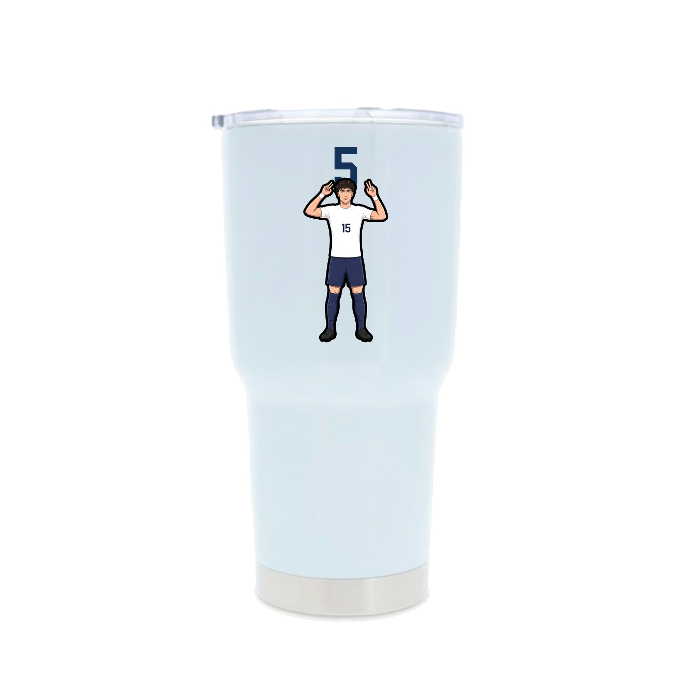 30oz Stainless Steel Tumbler — Number Top in White