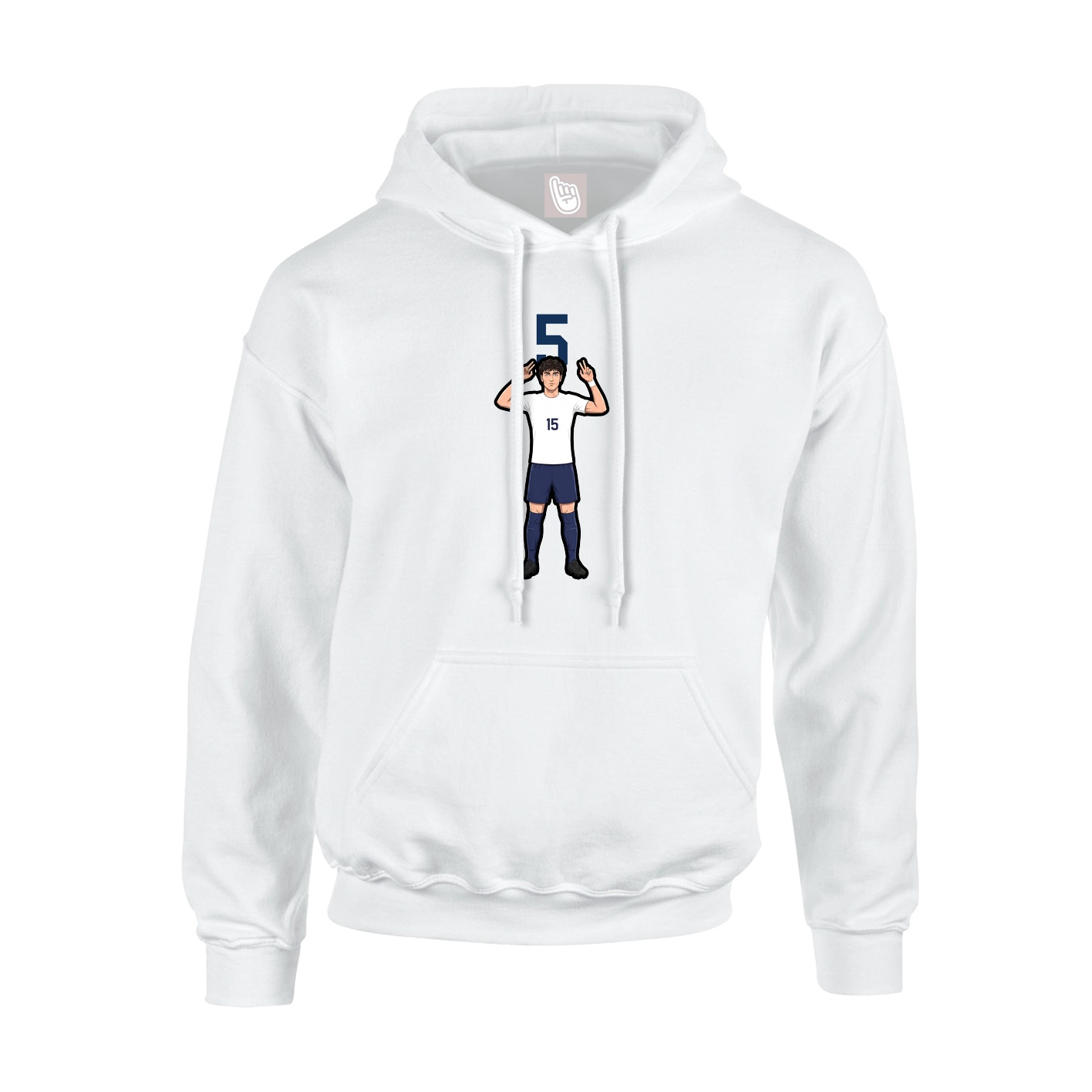 Youth Hoodie — Number Top in White