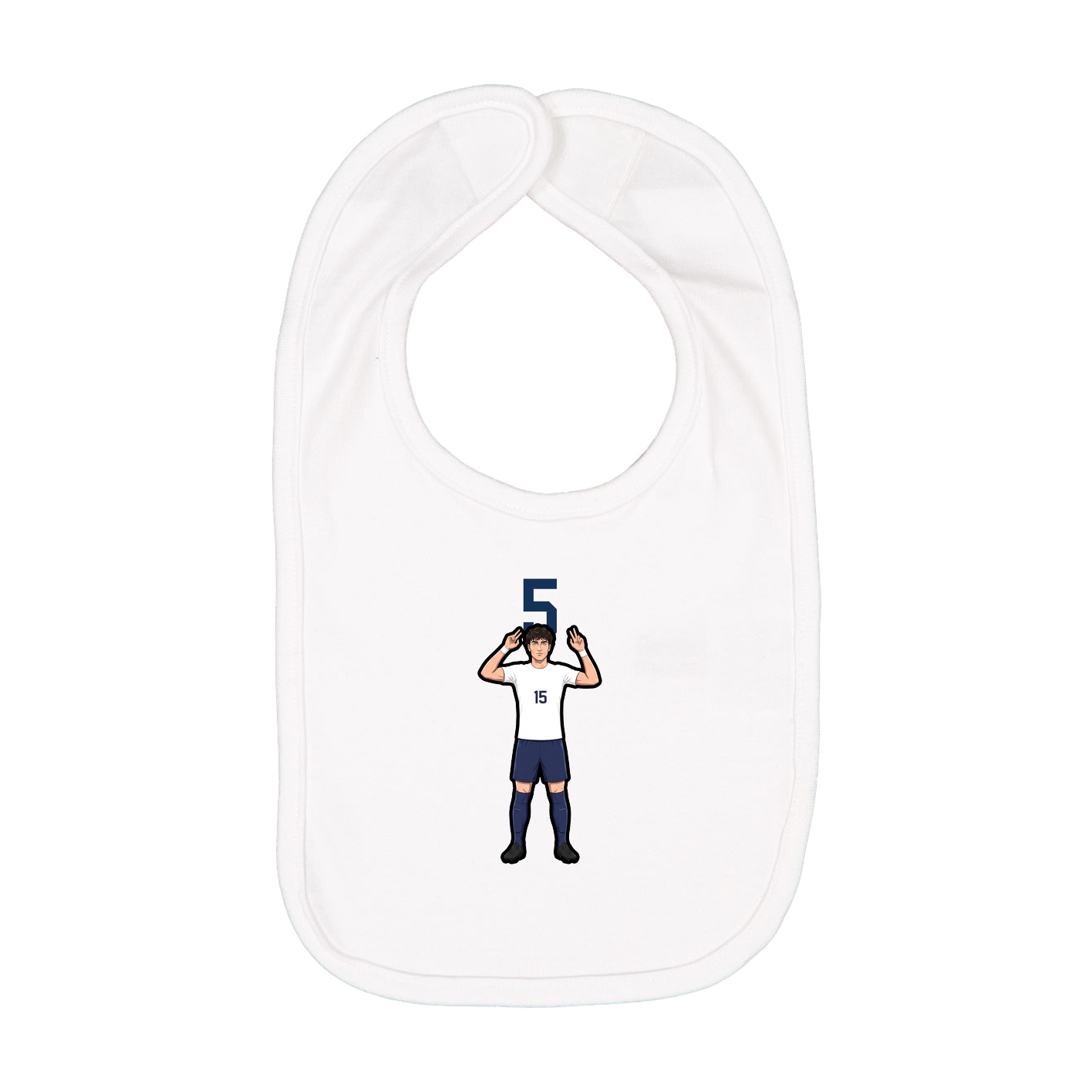 Infant Bib — Number Top in White