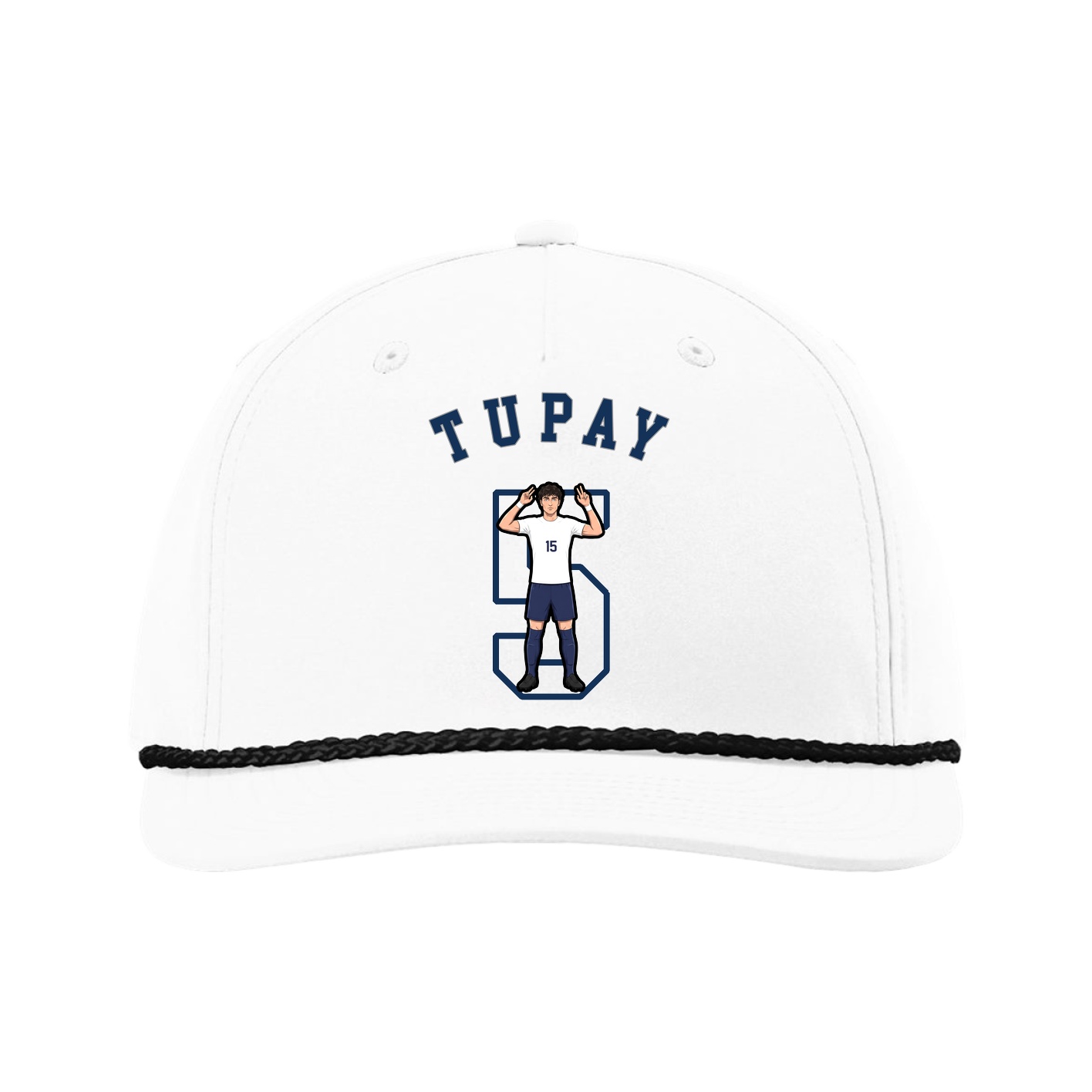 Five-Panel Classic Rope Cap — Shirsey Arch in White