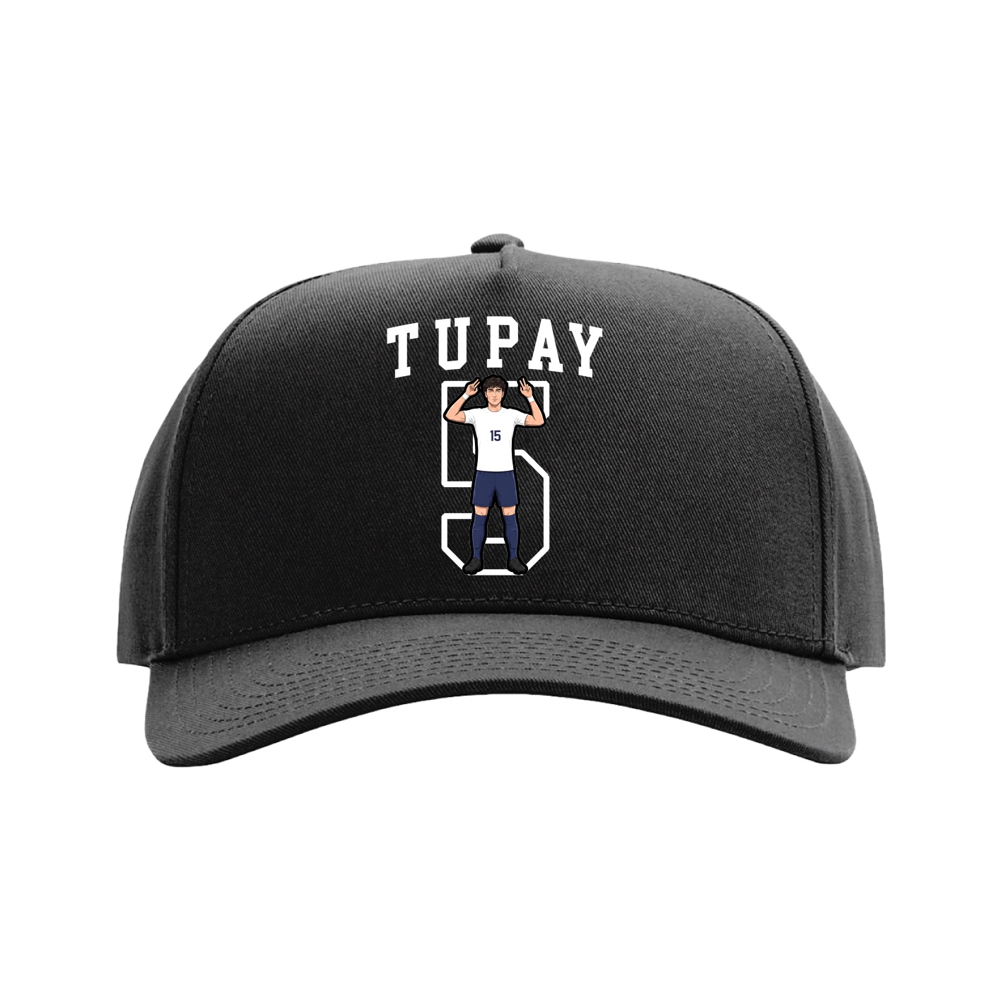 Full Fabric Five-Panel Champ Cap — Shirsey in Black