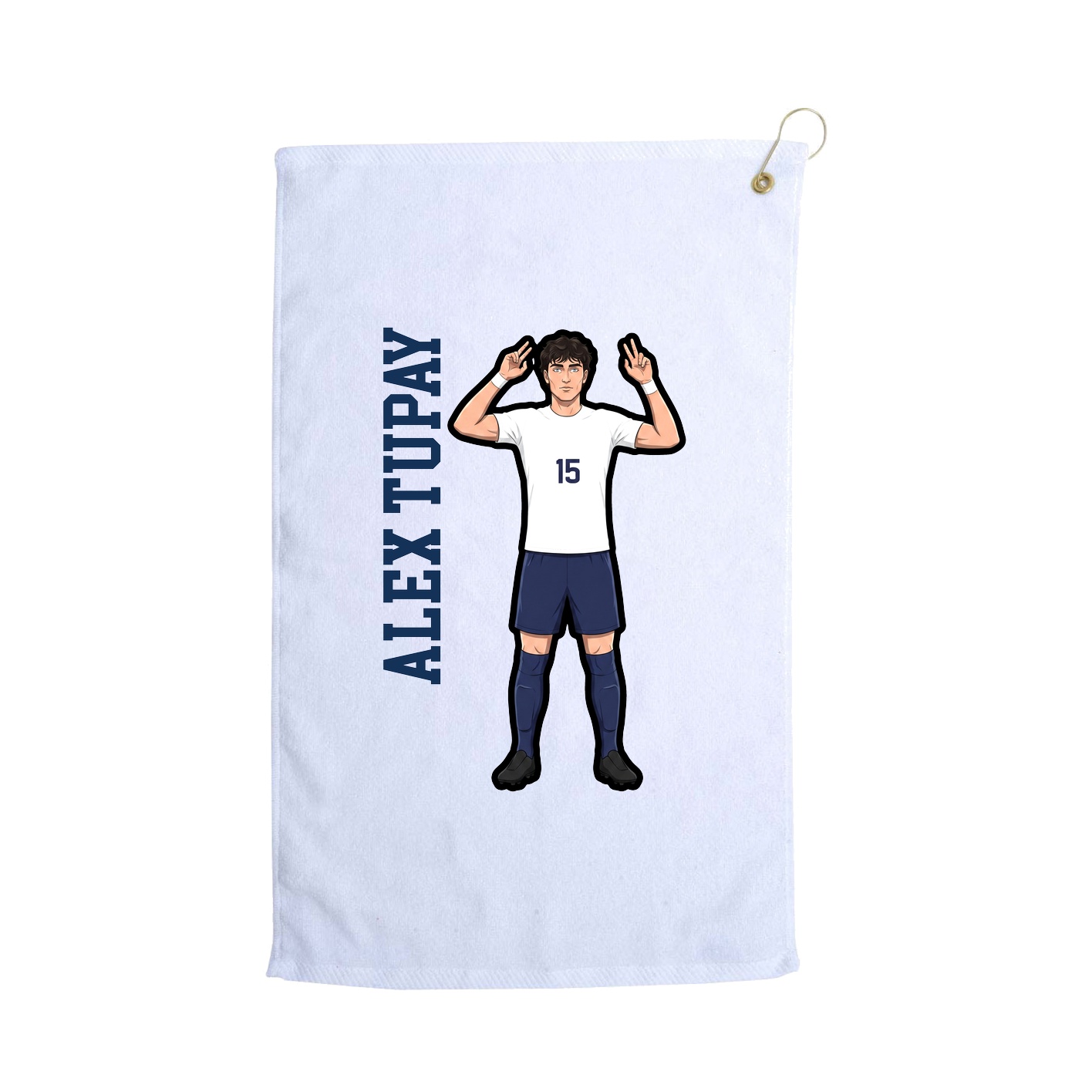 Golf Towel — Name Vertical in White