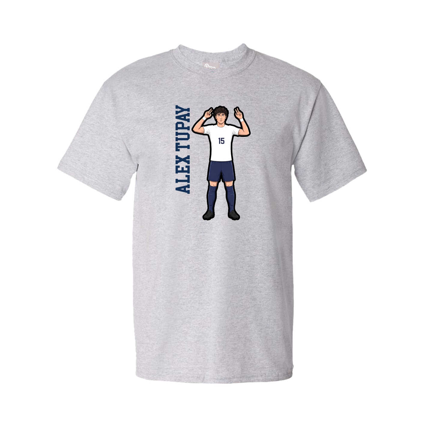Youth Tee — Name Vertical in Grey
