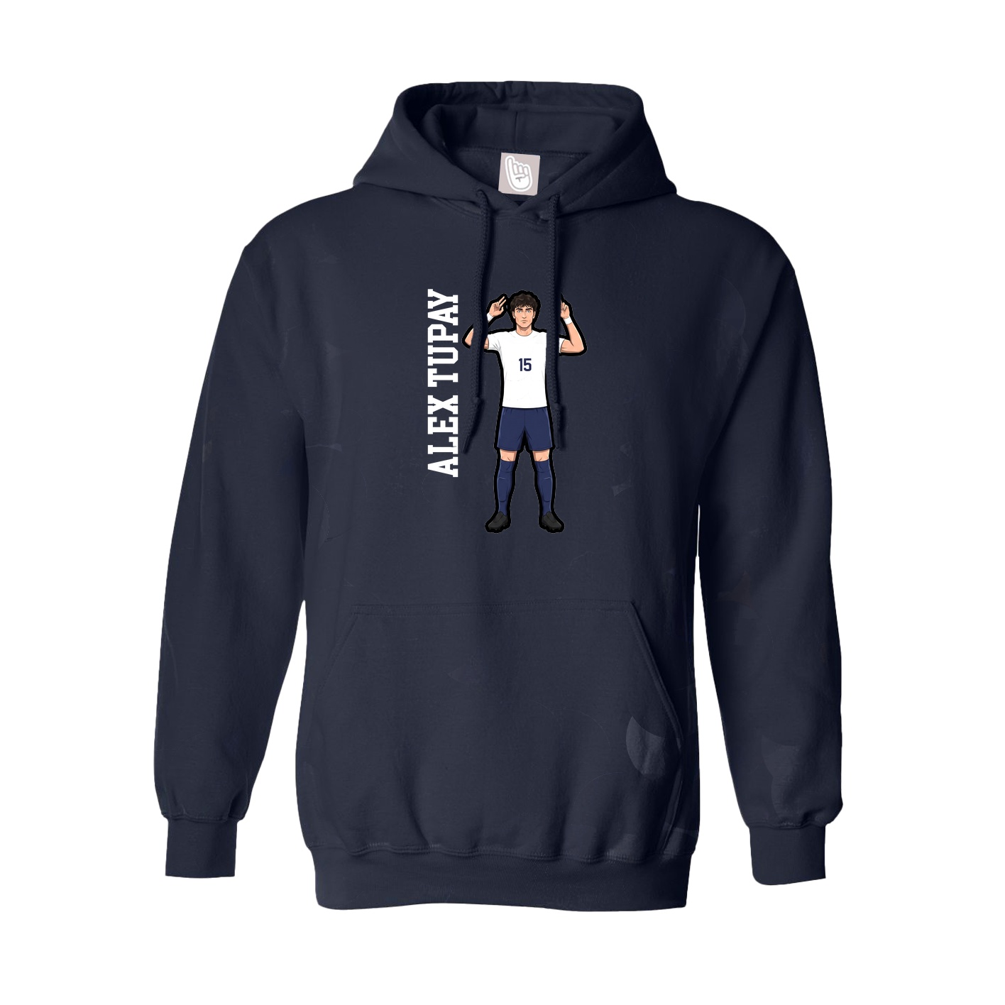 Youth Hoodie — Name Vertical in Navy