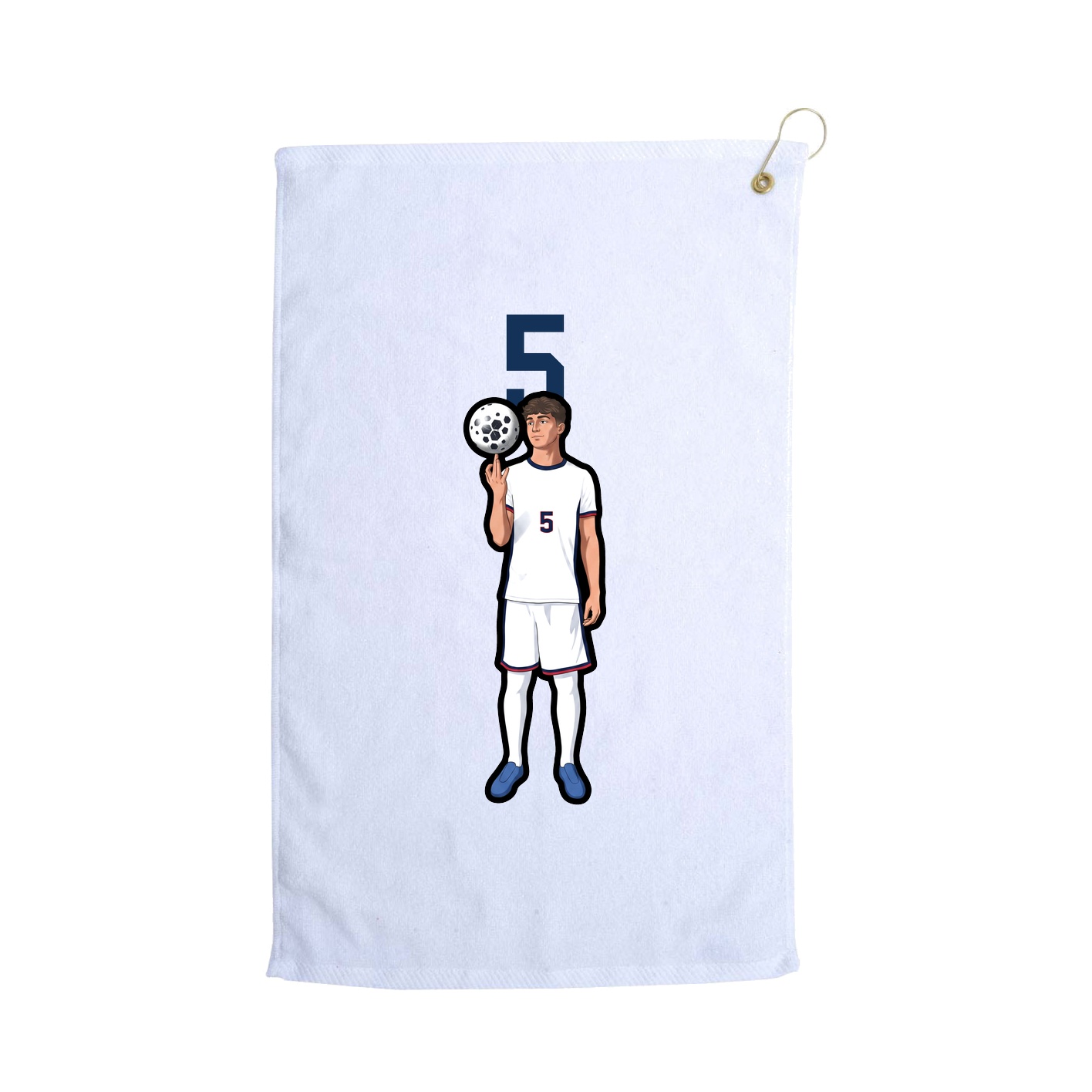 Golf Towel — Number Top in White