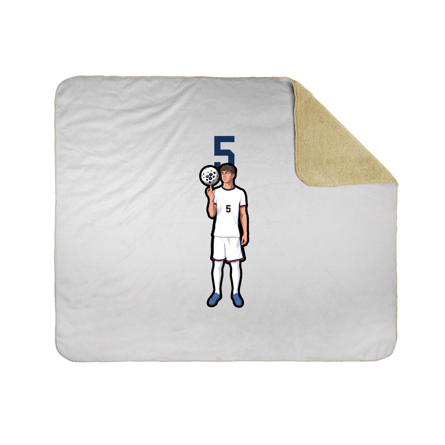 Throw Blanket — Number Top in White