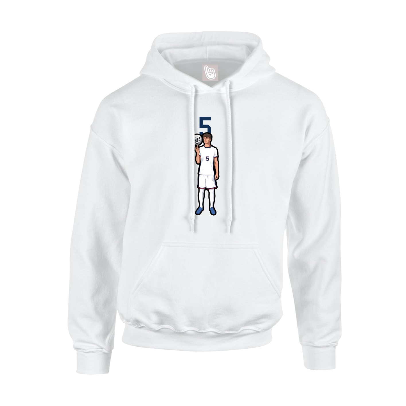 Hoodie — Number Top in White