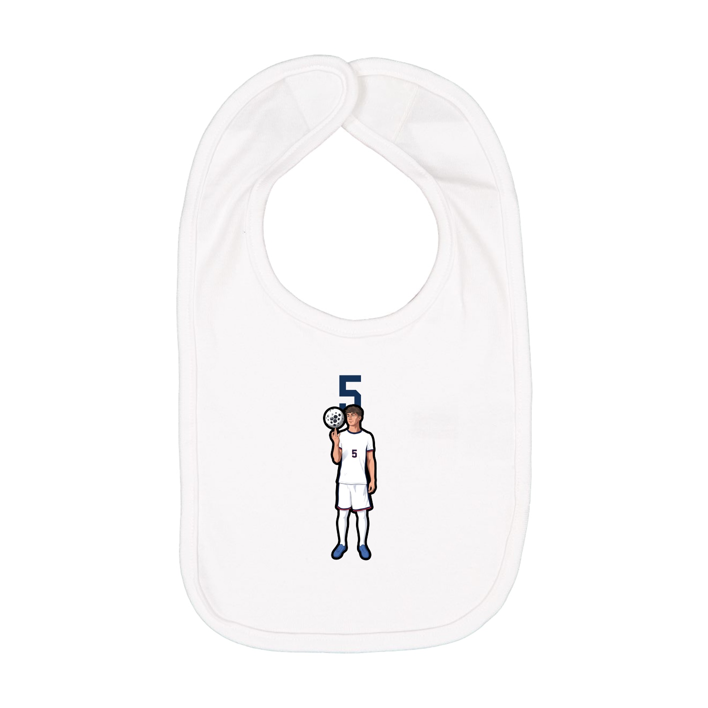 Infant Bib — Number Top in White
