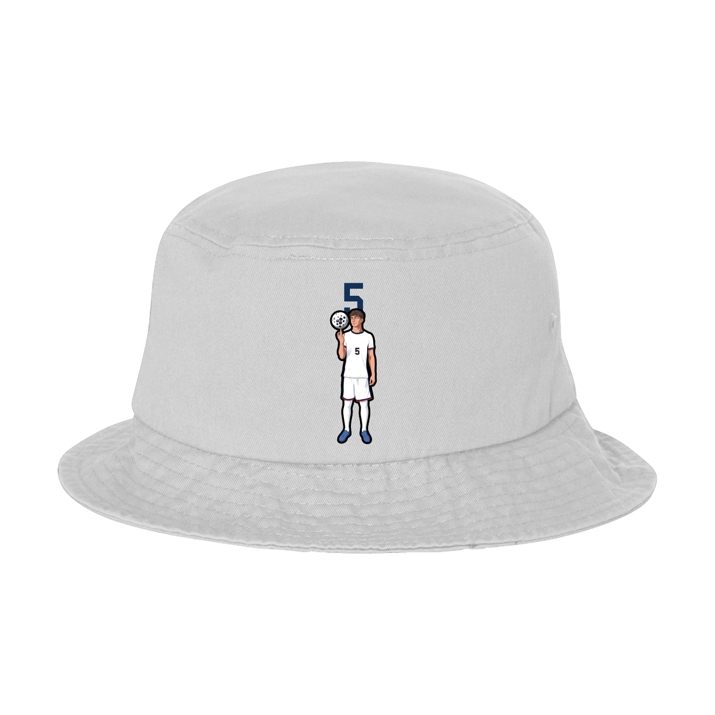 Bucket Cap — Number Top in White