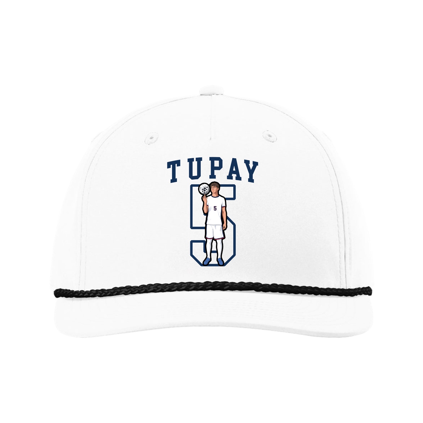 Five-Panel Classic Rope Cap — Shirsey in White