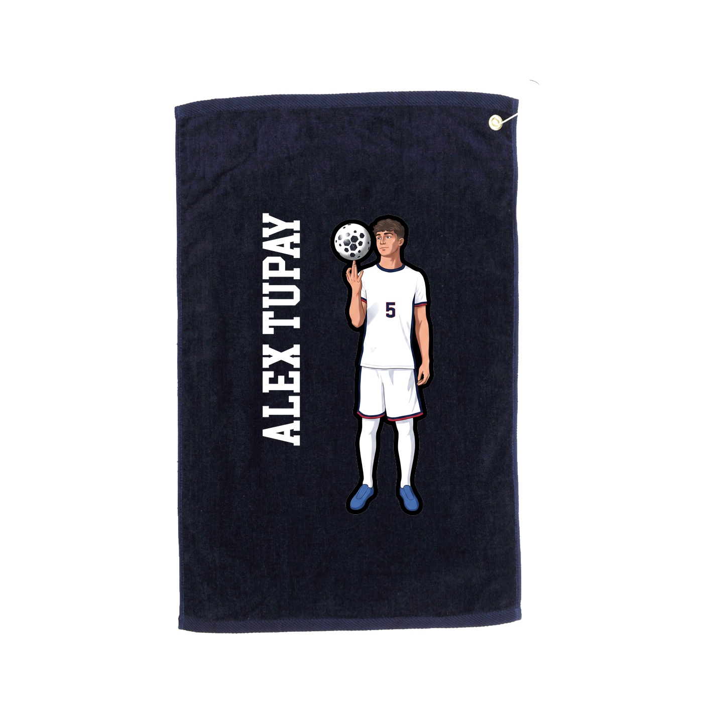 Golf Towel — Name Vertical in Navy