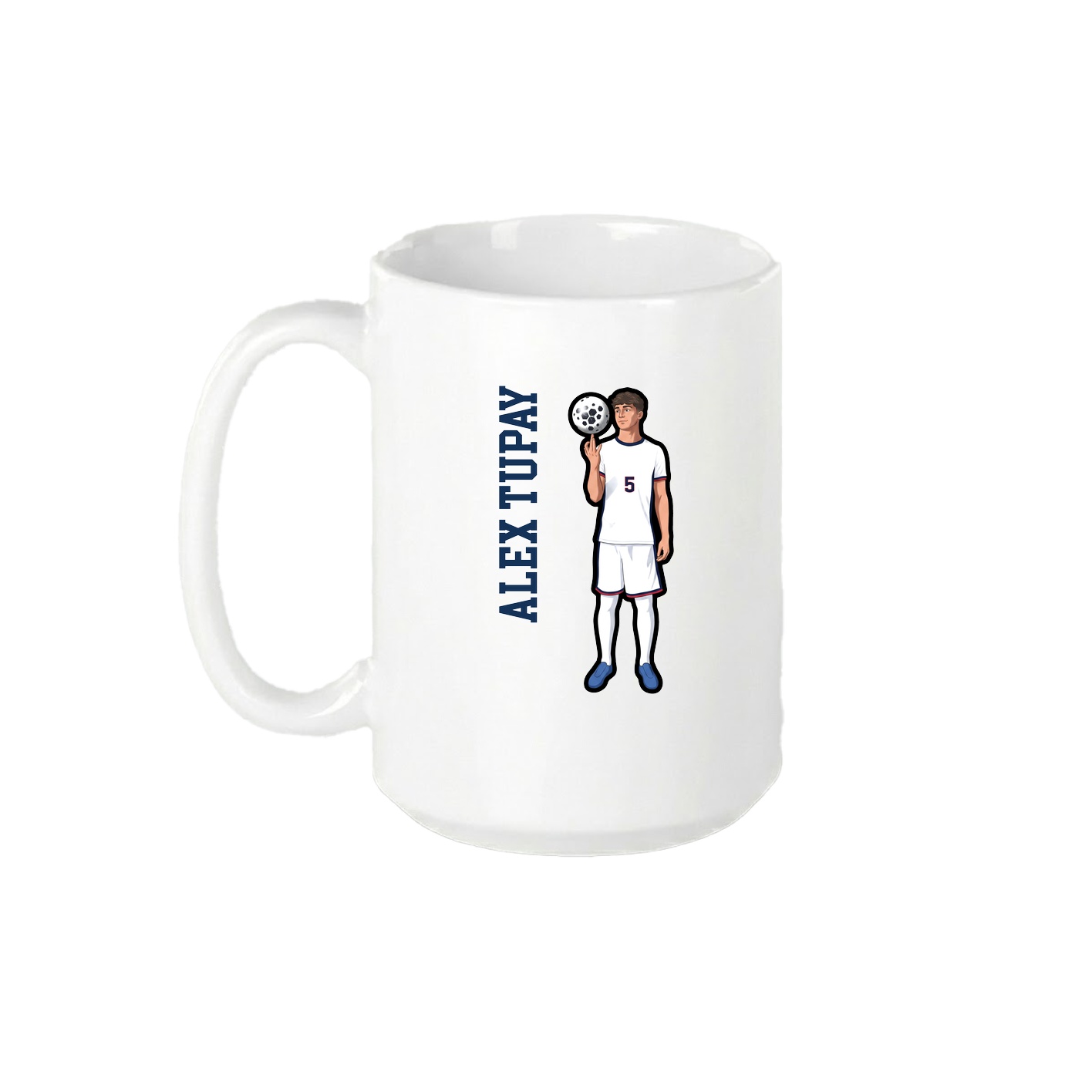 15oz Coffee Mug — Name Vertical in White