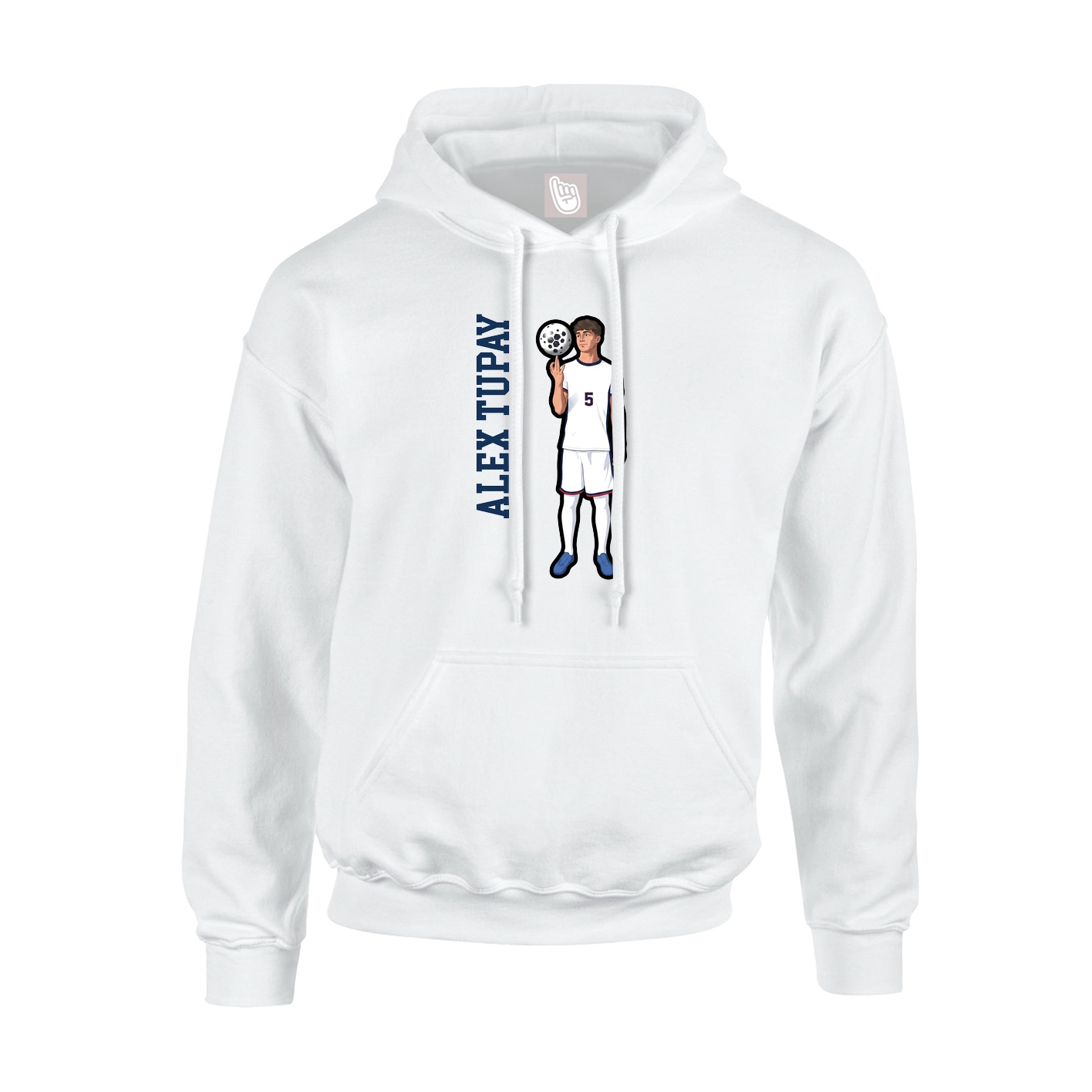 Hoodie — Name Vertical in White