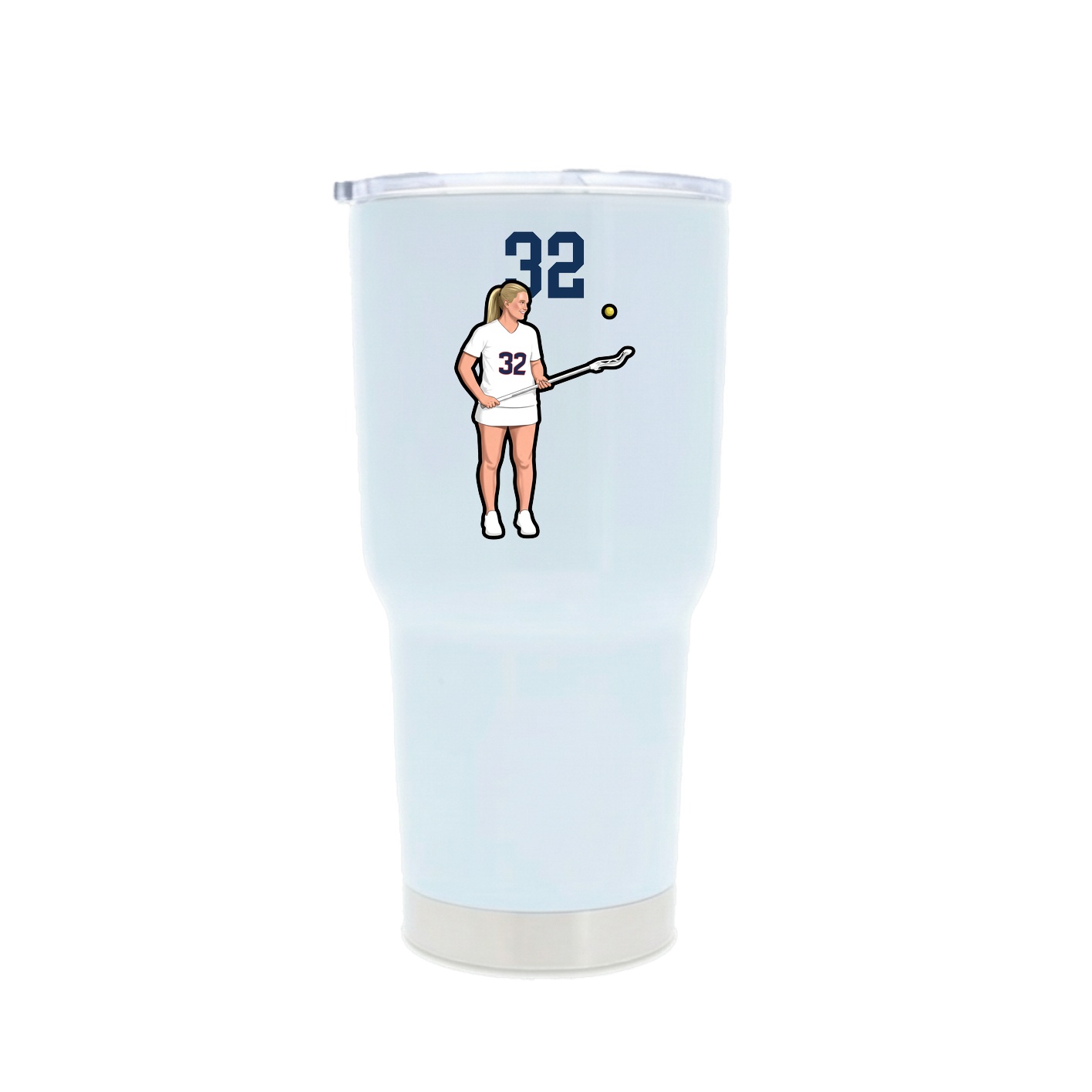 30oz Stainless Steel Tumbler — Number Top in White