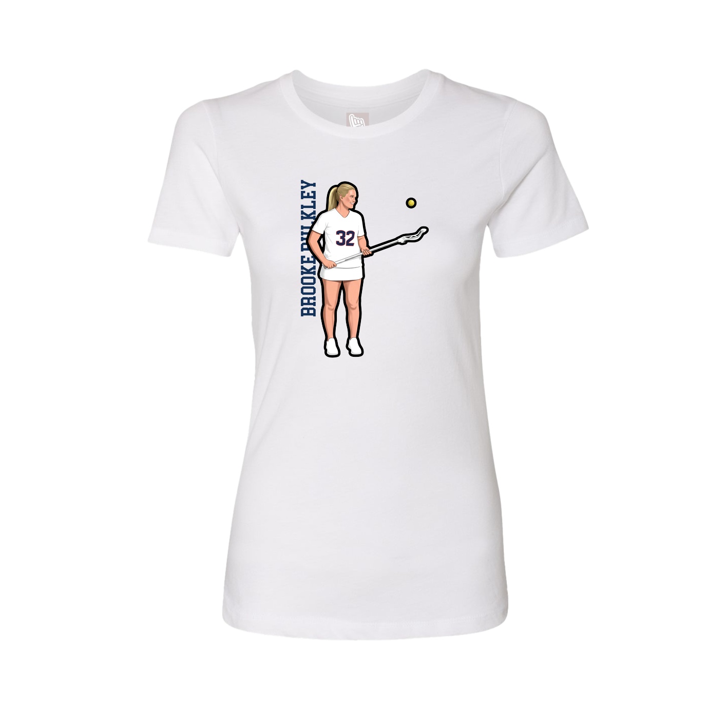 Womens Tee — Name Vertical in White
