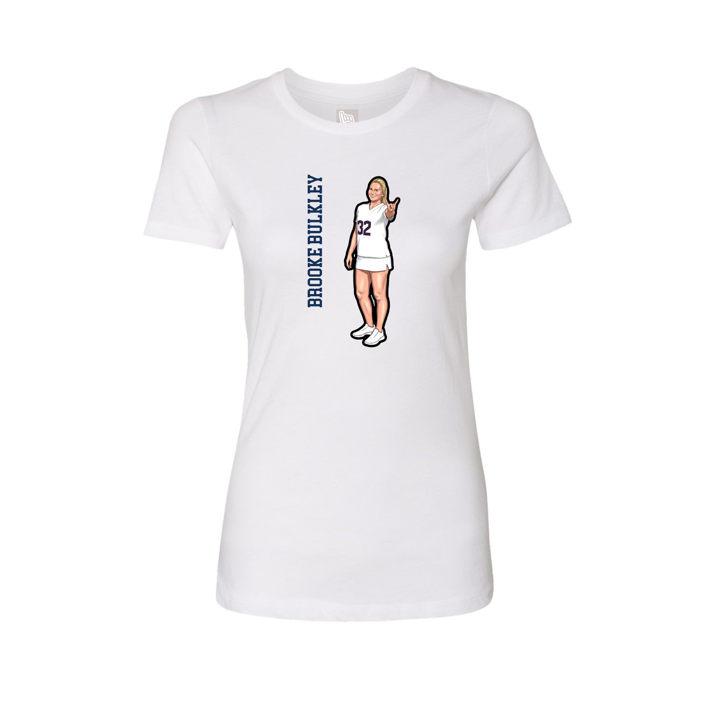 Womens Tee — Name Vertical in White