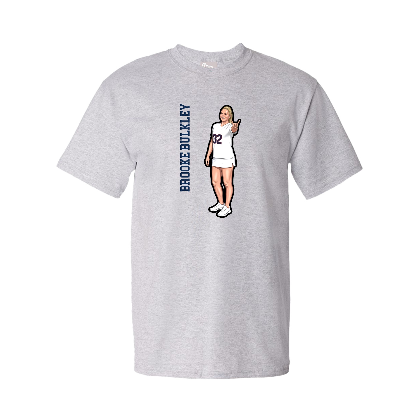 Youth Tee — Name Vertical in Grey
