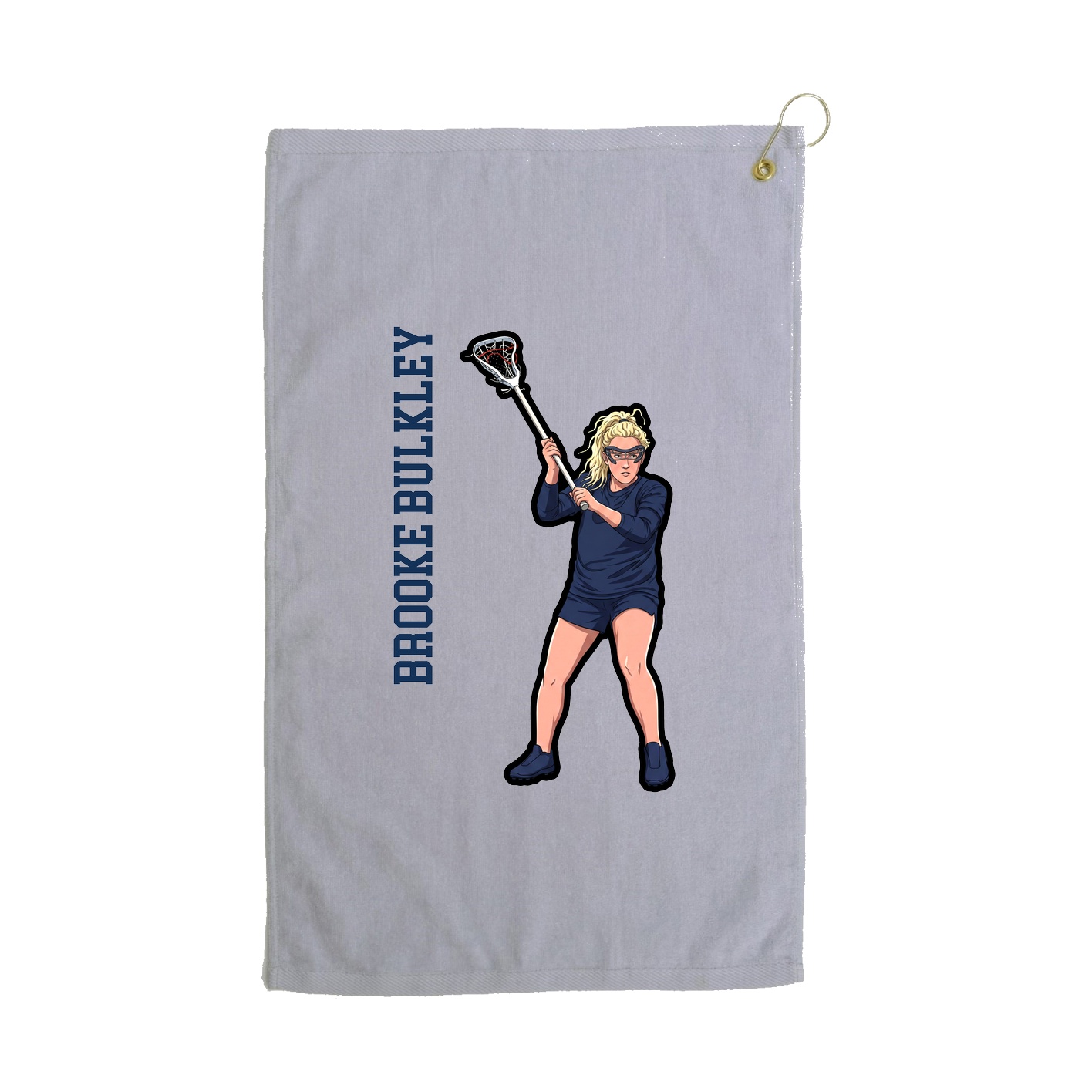 Golf Towel — Name Vertical in Grey