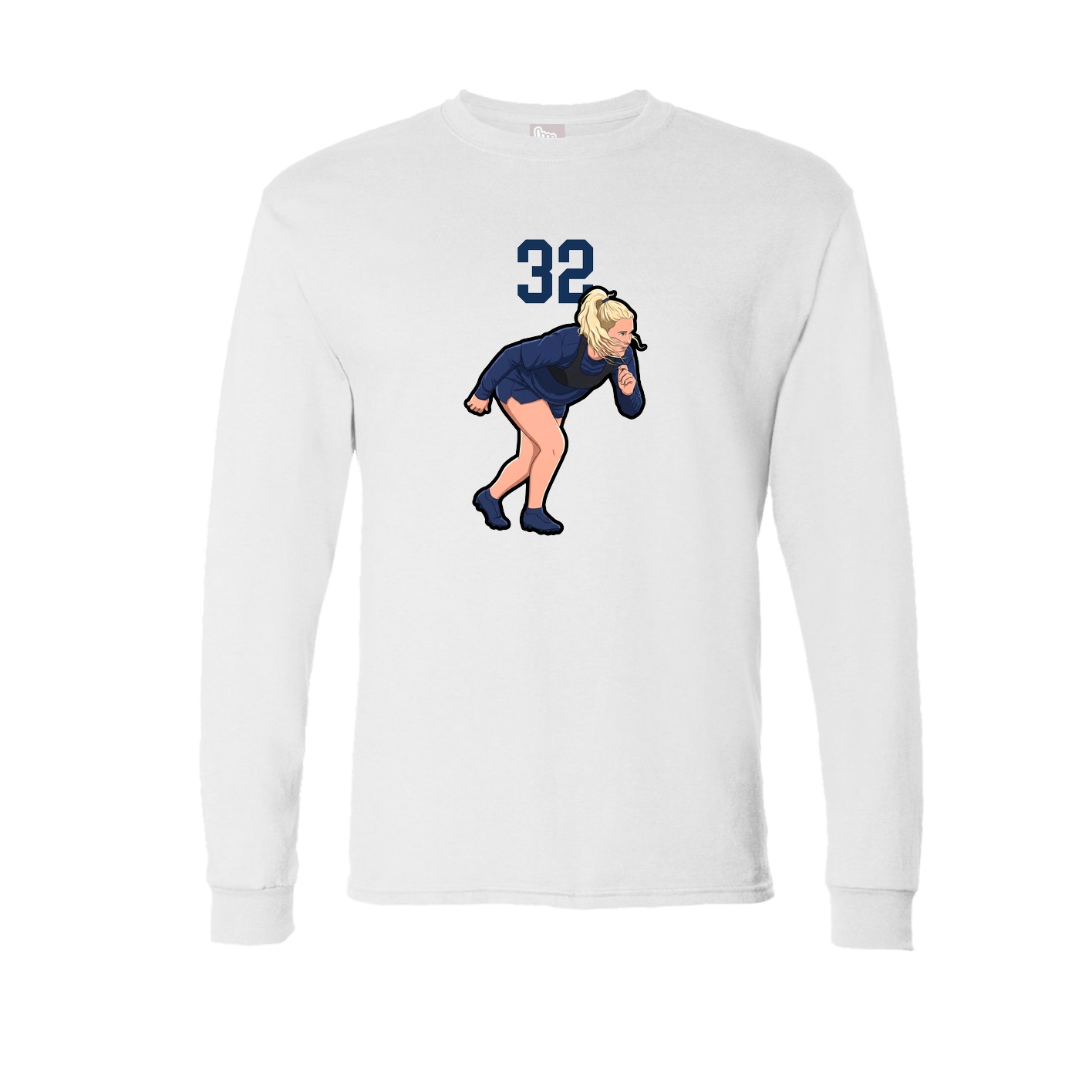 Long Sleeve Tee — Number Top in White