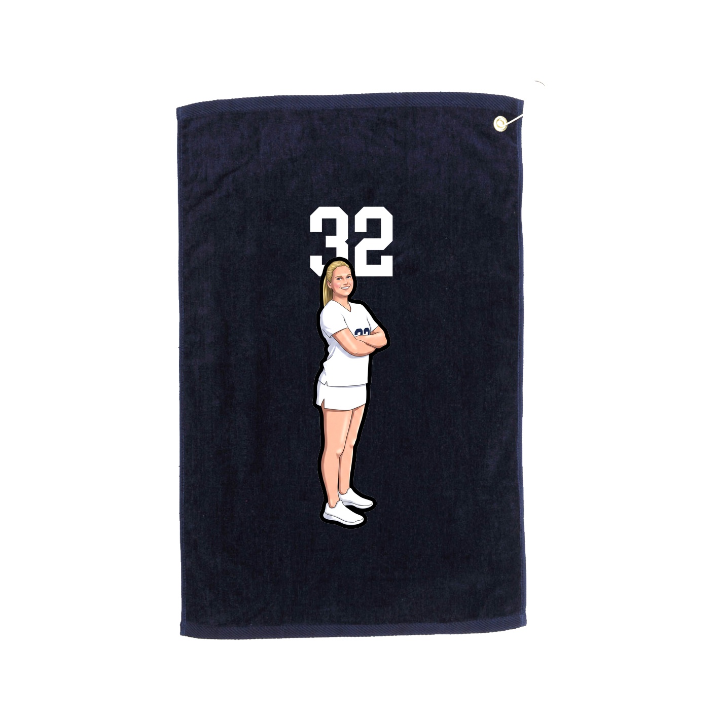 Golf Towel — Number Top in Navy