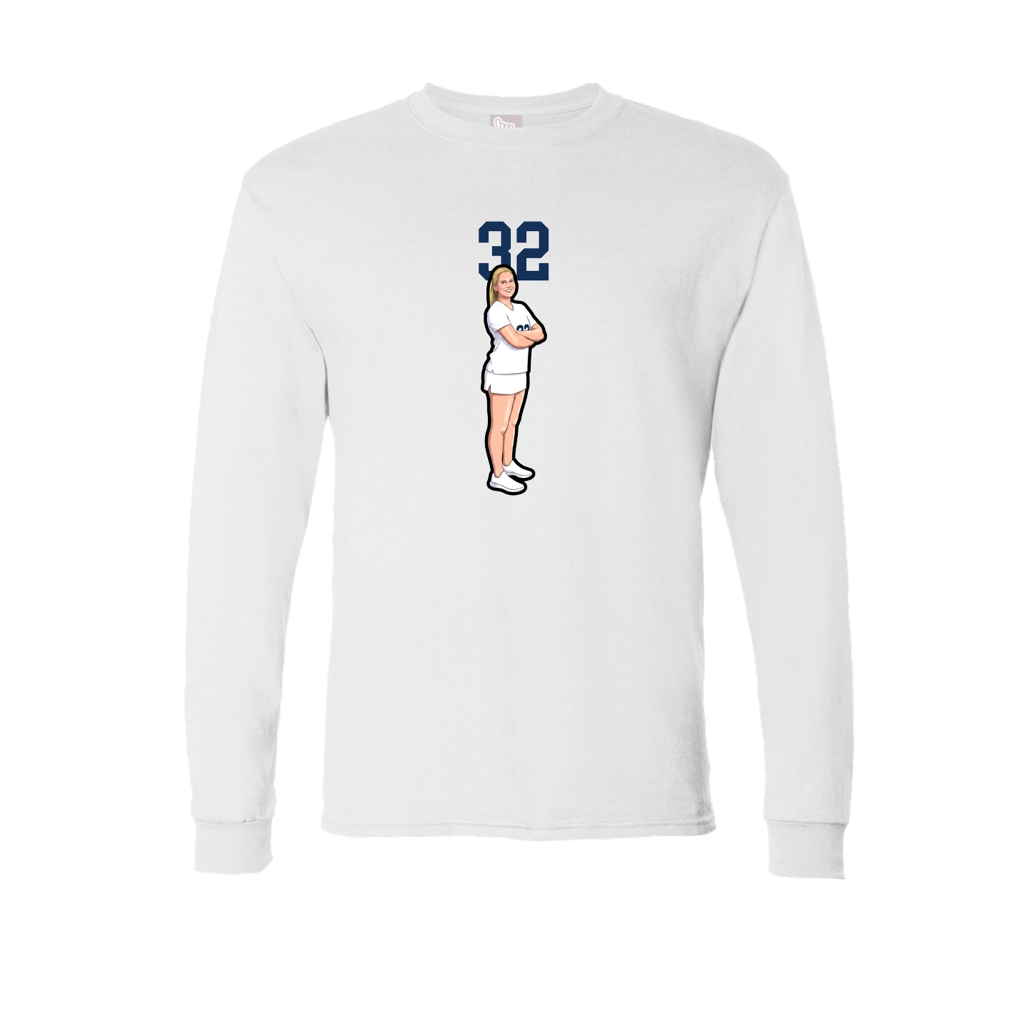 Long Sleeve Tee — Number Top in White