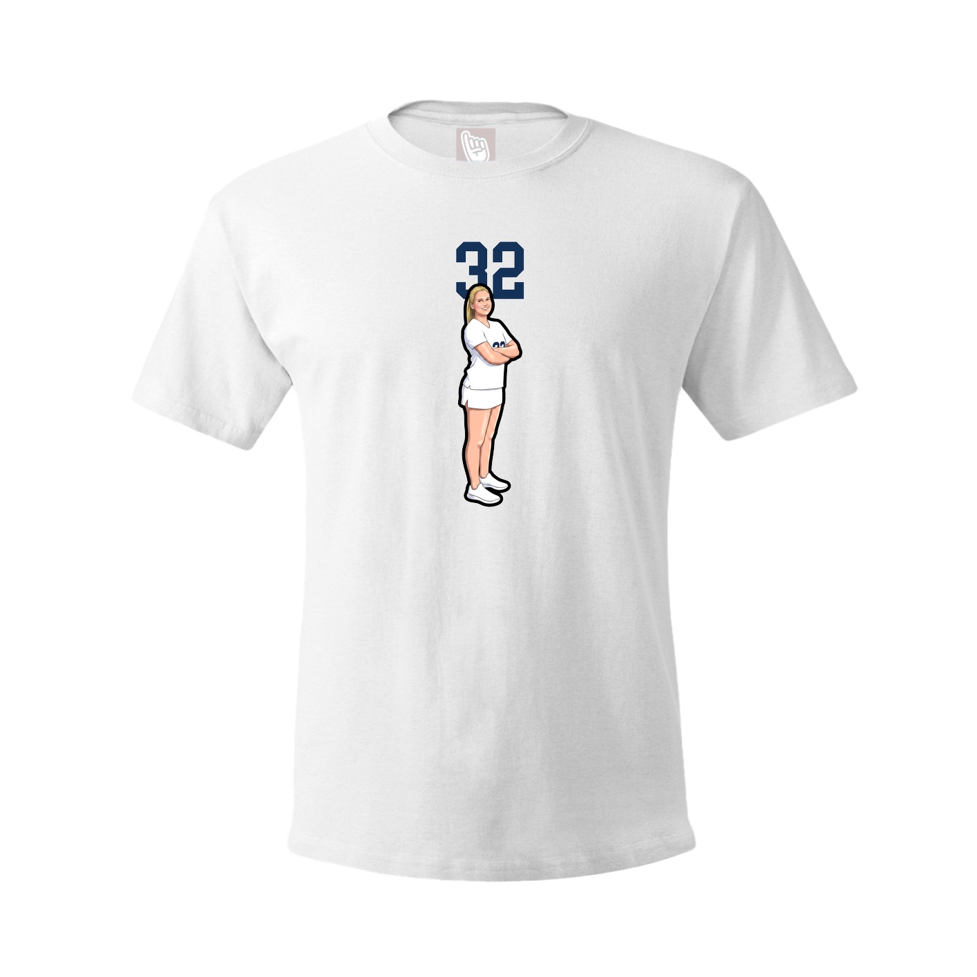 Youth Tee — Number Top in White
