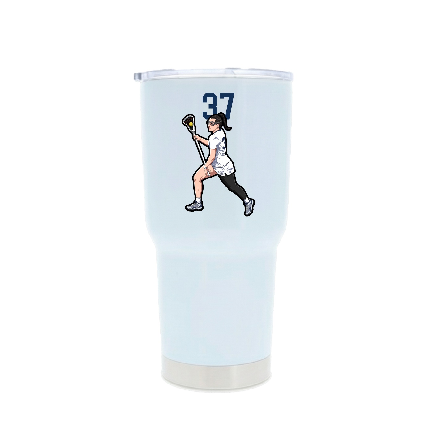 30oz Stainless Steel Tumbler — Number Top in White