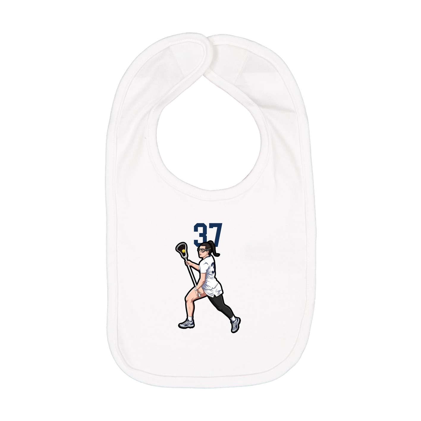Infant Bib — Number Top in White