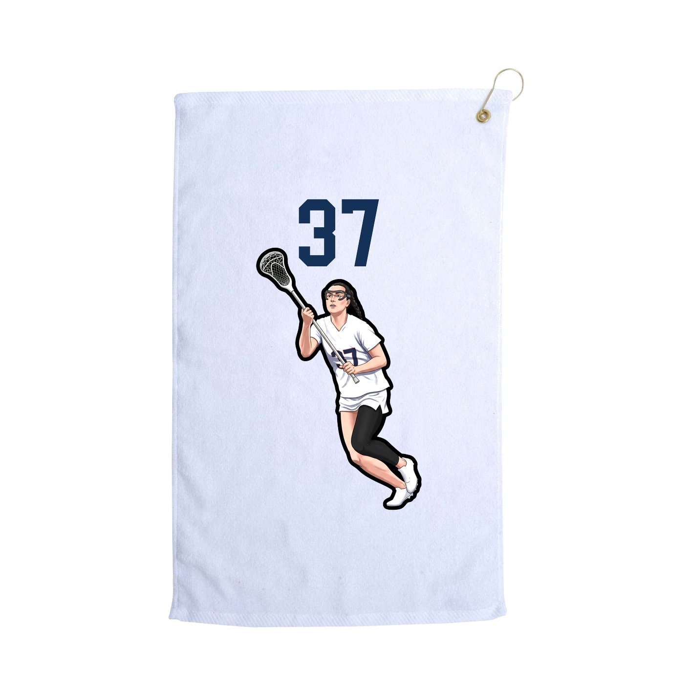 Golf Towel — Number Top in White