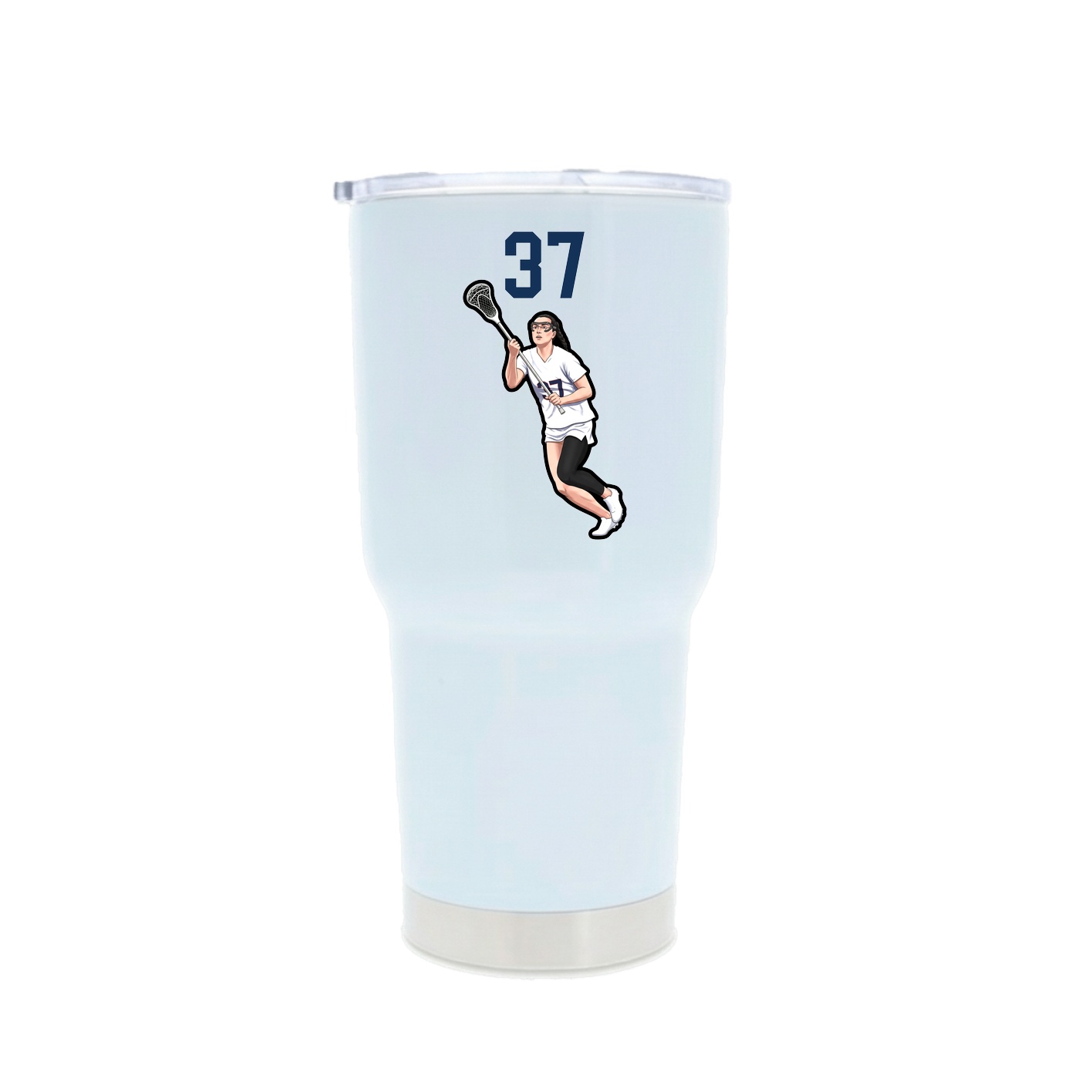 30oz Stainless Steel Tumbler — Number Top in White