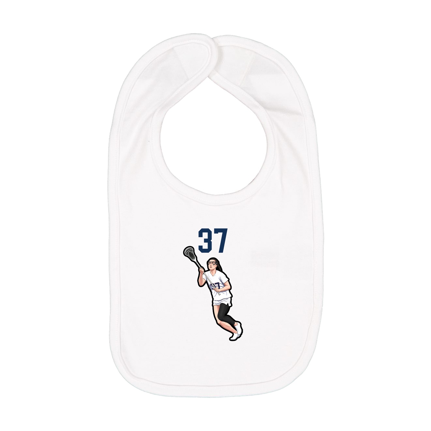 Infant Bib — Number Top in White
