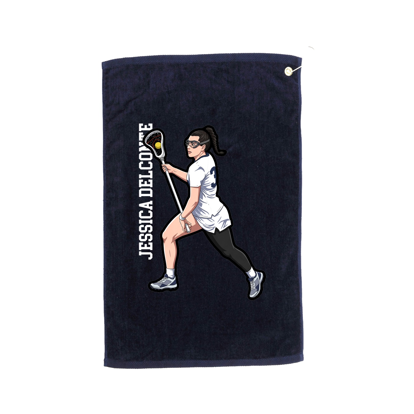 Golf Towel — Name Vertical in Navy