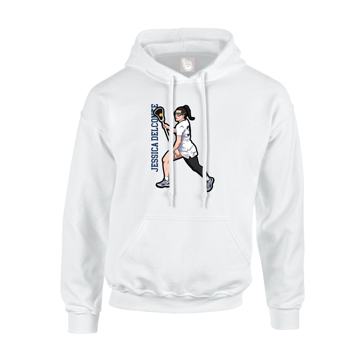 Hoodie — Name Vertical in White