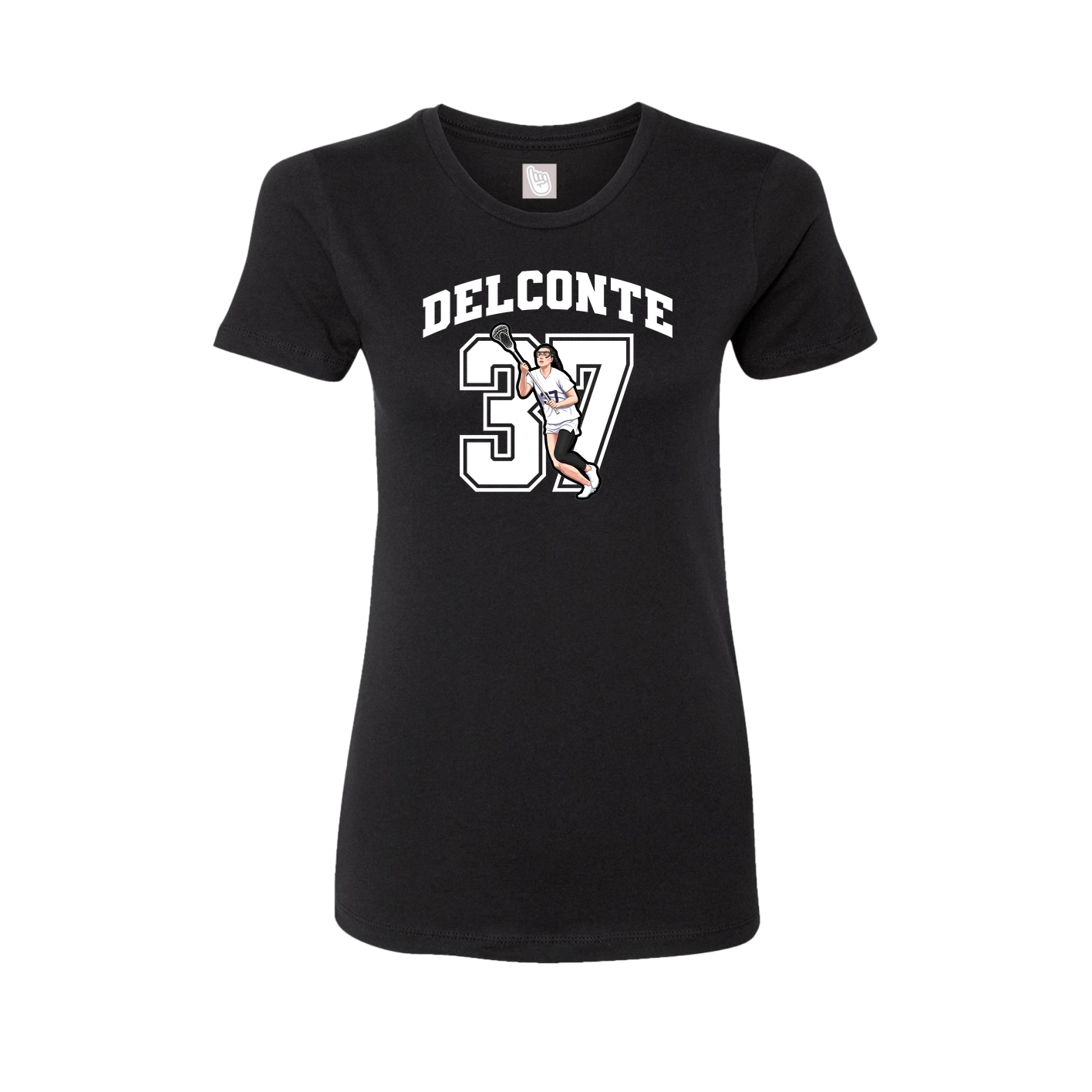 Fitted Women's Tee — Number in Black