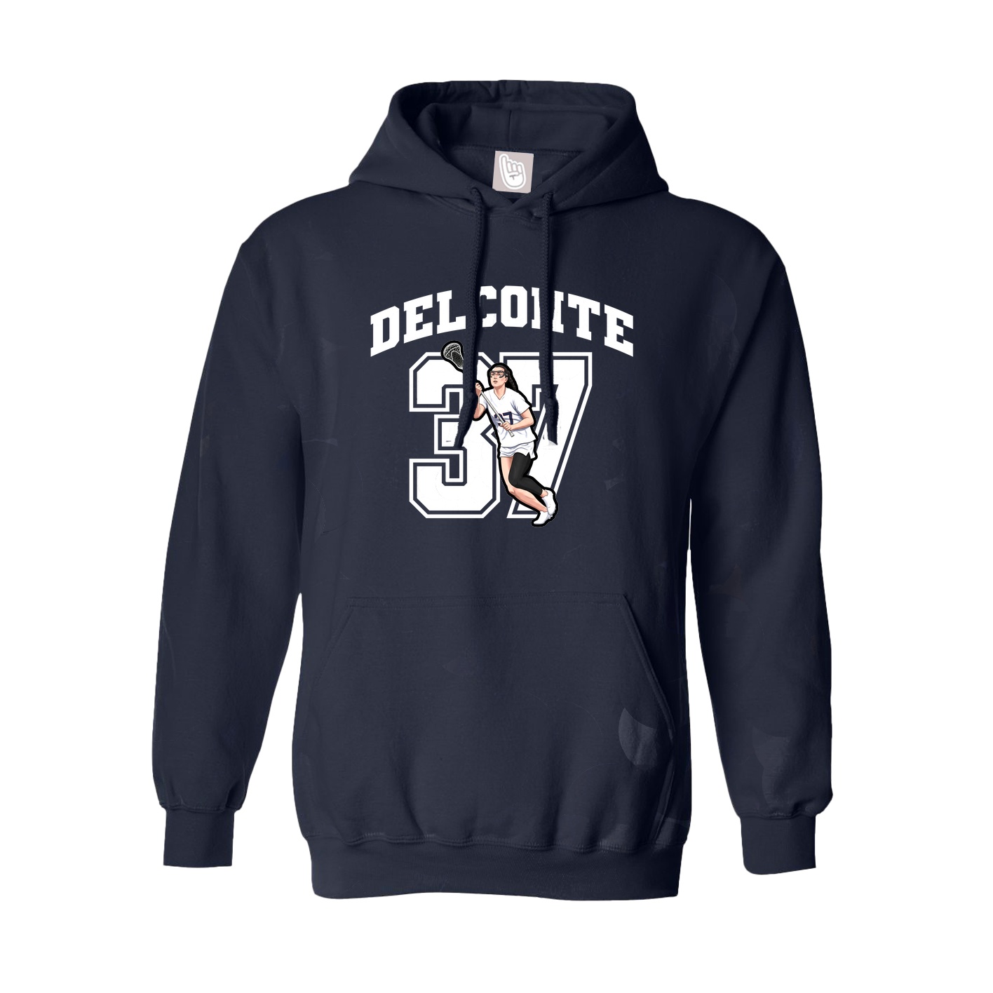 Youth Hoodie — Number in Navy