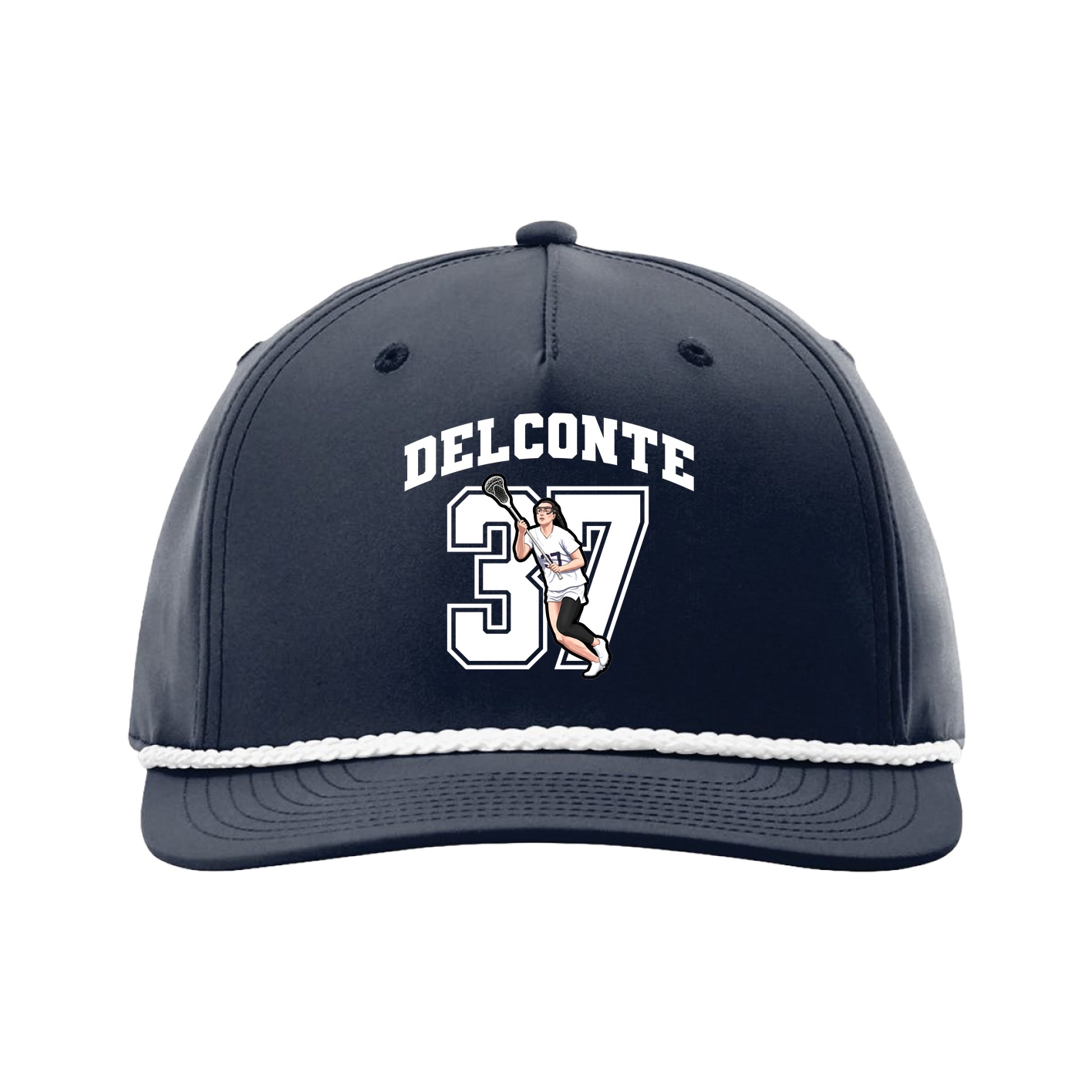 Five-Panel Classic Rope Cap — Number in Navy