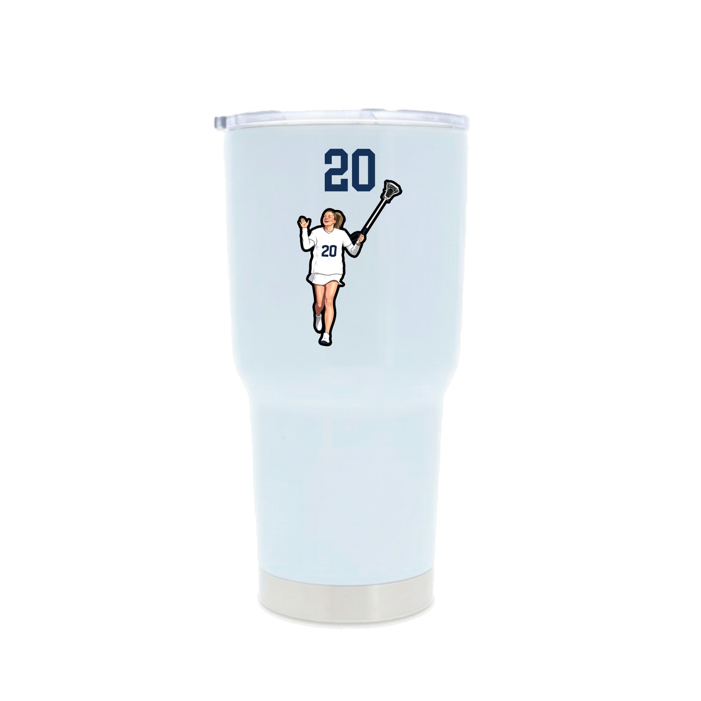30oz Stainless Steel Tumbler — Number Top in White