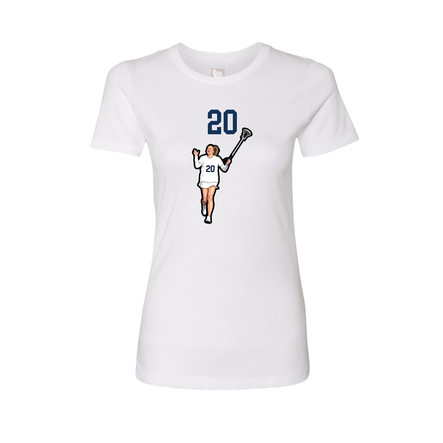 Fitted Women's Tee — Number Top in White