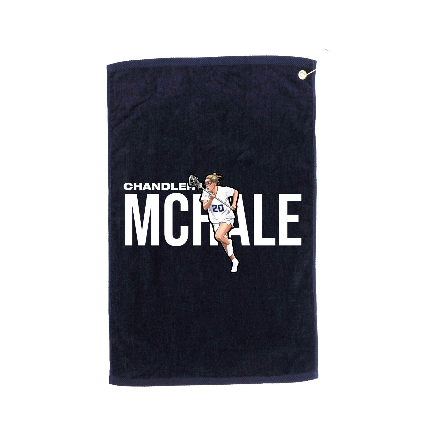 Golf Towel — Player Name in Navy