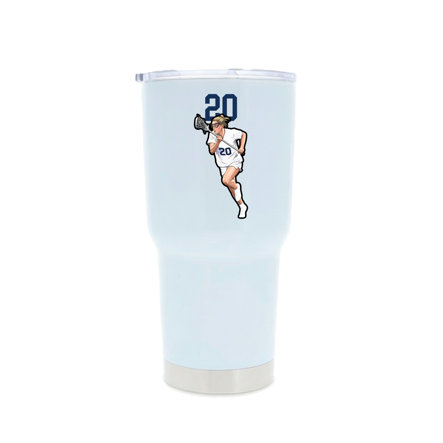 30oz Stainless Steel Tumbler — Number Top in White